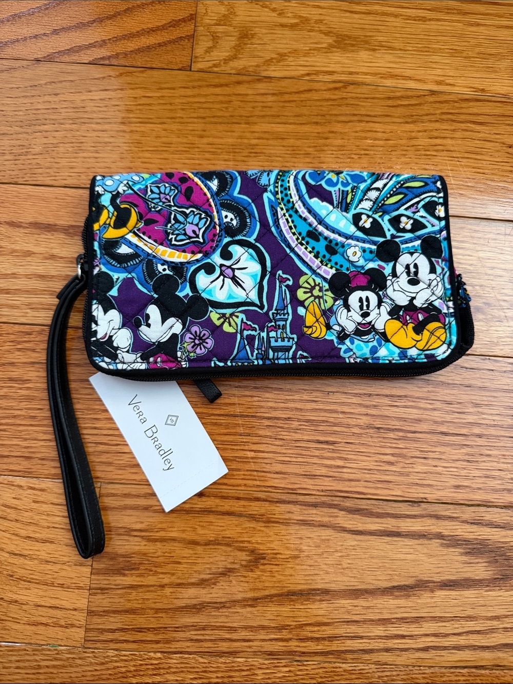 Vera Bradley Multicolor Disney Wallet Iconic RFID Front Zip Wristlet